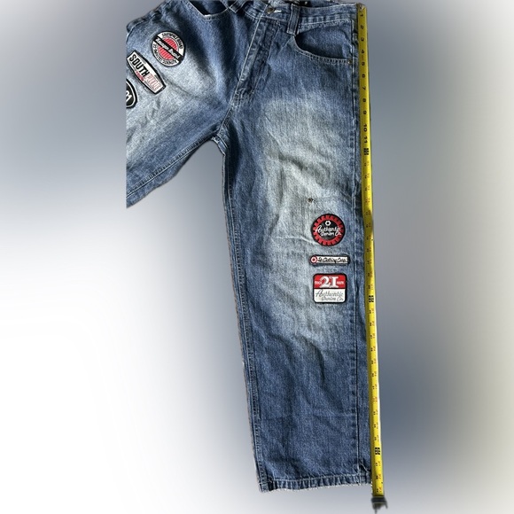 Y2K vintage Denim pants with Patches vintage - Picture 2 of 10